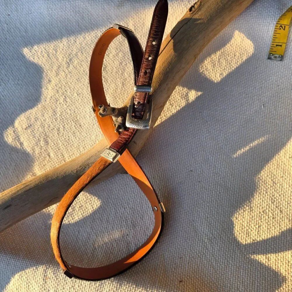 Brighton vintage multicolored calf hair leather belt